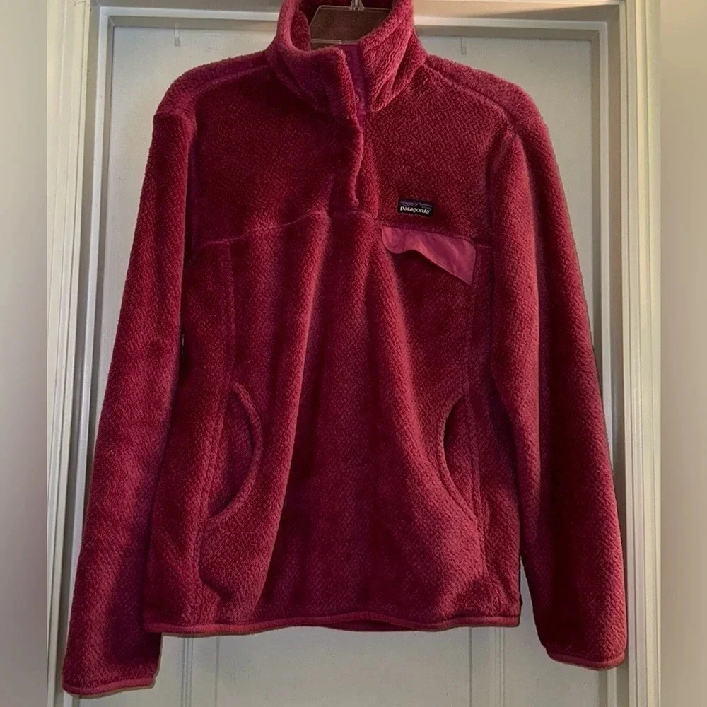 PATAGONIA RE-TOOL SNAP-T Burgundy Long Sleeve Fleece Pullover